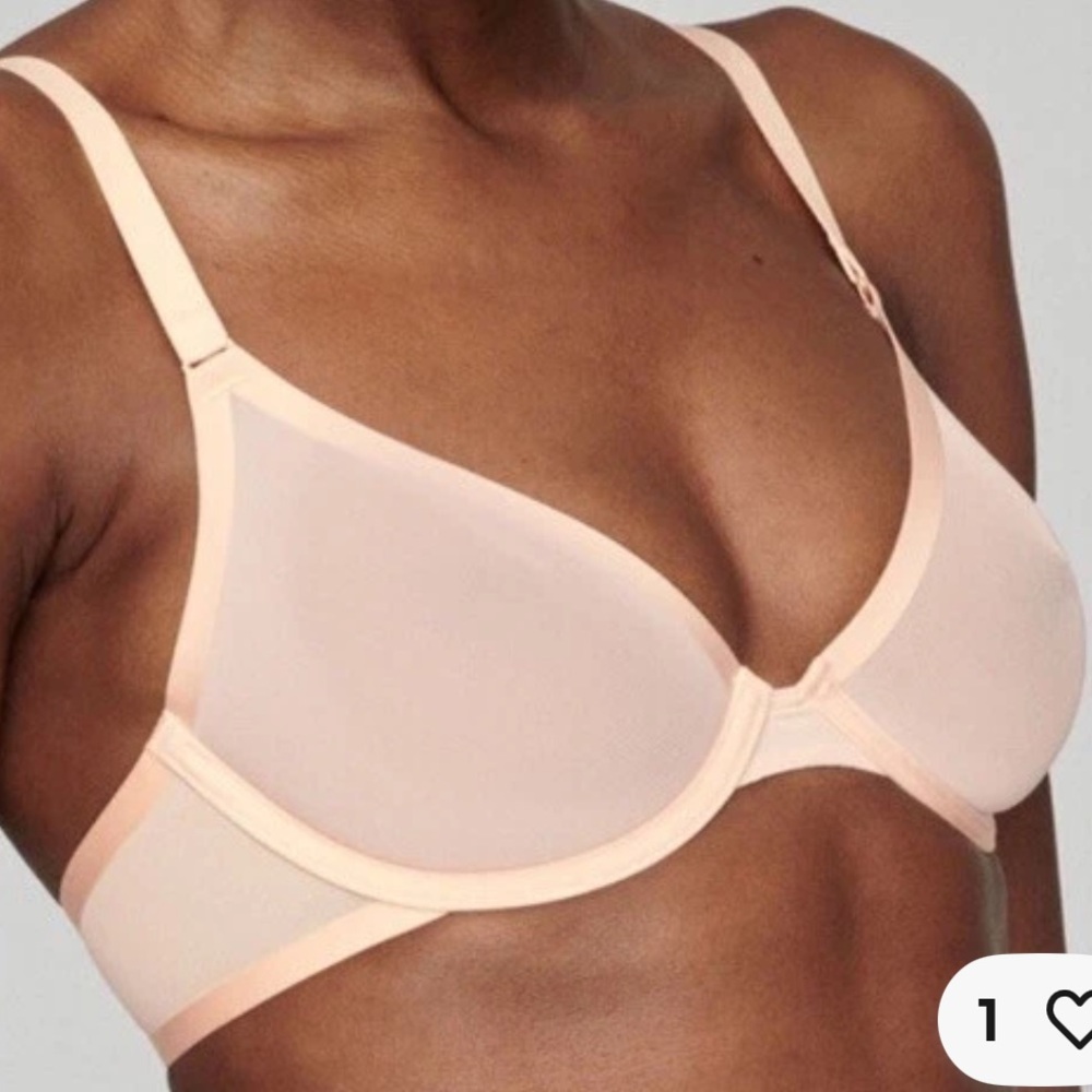 New CUUP 36 F The Plunge Blush sheer mesh Bra